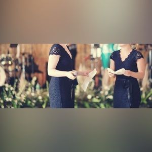 Adrianna papell navy bridesmaid dress